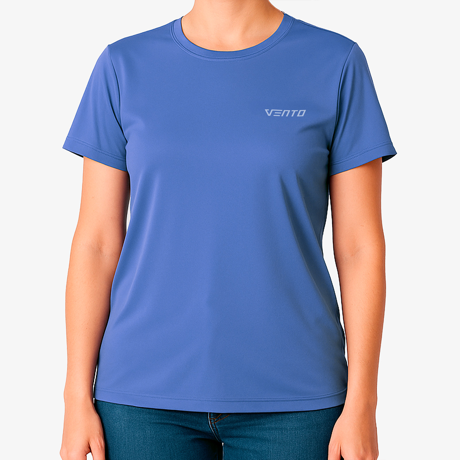 Camiseta em Poliamida feminino azul claro
